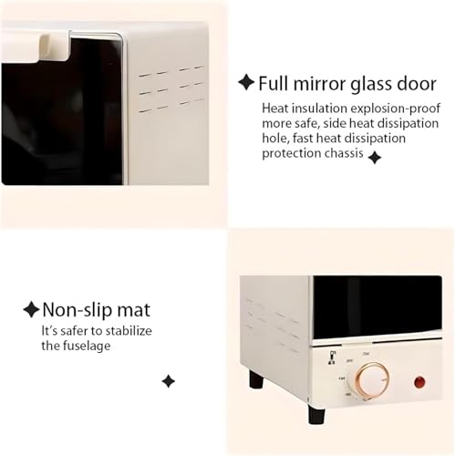 Mini forno da banco con friggitrice ad aria, temperatura e timer regolabili, forno a convezione verticale intelligente da 1300 W e 15 litri con griglia di cottura a tre livelli, per cuocere