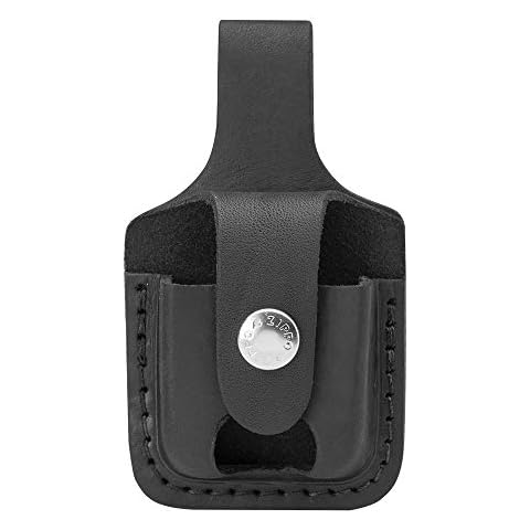 Zippo Black Leather Pouch with Loop Cover