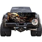 GRAPHIX EXPRESS Truck Tailgate Wrap for Pickup Trucks Tailgate Decal Tailgate Decals for Pickup Trucks Truck Decals and Graphics Decals for Trucks (T346 Eagle American Flag)