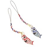 [CONGARTENO] 2個 開運転運鯉ぼりストラップ 製耐久スマホチャーム キーホルダー カバン飾り 伝統デザイン 財お守りペンダント