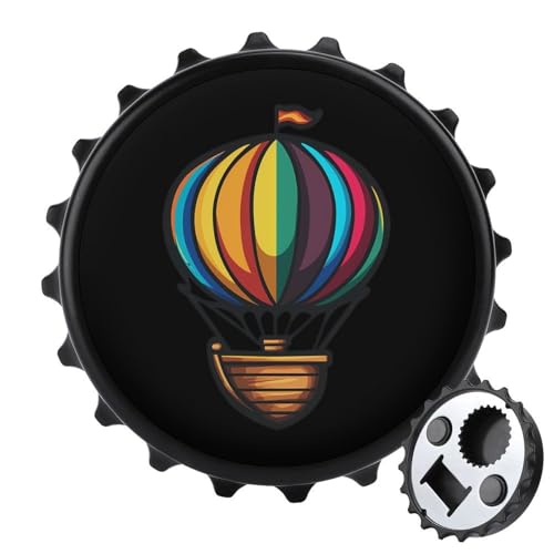 Magneti da frigorifero a forma di mongolfiera, divertenti apribottiglie magnetici rotondi per frigorifero, per casa, cucina, ufficio, stile nero