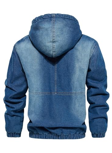 HOOD CREW Men’s Winter Jacket Thick Faux Fleece Lined Coat Fashion Denim Jackets with Hood3
