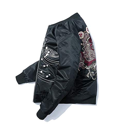 XYXIONGMAO Japanese Goblin Streetwear Men Bomber Jacket Oversized Windbreaker Couple Hip Hop Clothing Black4