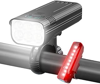 Victoper Bike Lights Front And Back, 2022 Upgrade Super Bright 5000 Lumen 5 LED Bicycle Lights Durable IPX6 Waterproof USB Rechargeable 5 Modes Bike Lights Set For Road Mountain Night Riding