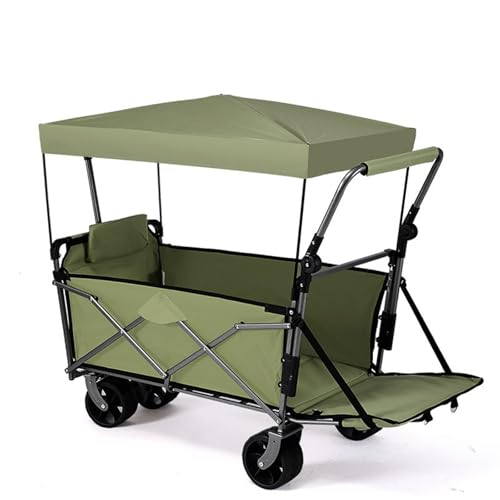 Carro de playa resistente, carrito plegable con ruedas todo terreno para uso multiusos, ideal para actividades al aire libre y fácil transporte
