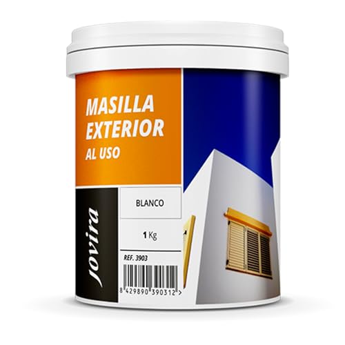 JOVIRA PINTURAS Masilla para exteriores. Especial para enlucido de paredes y fachadas de cemento, ladrillo, hormigón, pinturas plásticas, etc. Lista al uso. (1 Kg)