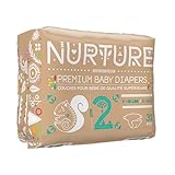 Nurture Diapers by BioBag, Size 2 (7-13 pounds), 93 Premium Quality Baby Diapers, Chemical Free, Ultra Absorbent, Eco Friendly, Hypoallergenic, White