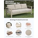 LANOX Gartenlounge Set 9 Personen Aluminium Beige