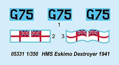 Trumpeter 1: 350 - HMS Eskimo Destroyer (1941), Various, Large - Image 3