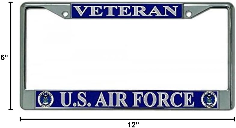 U.S. Air Force Veteran Chrome License Plate Frame