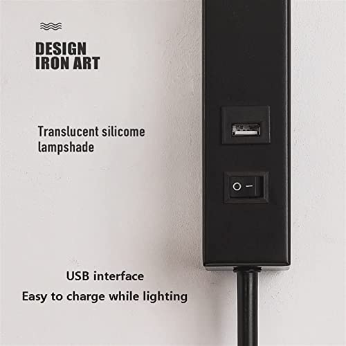 Lámpara de pared LED moderna oro con interruptor y puerto USB de carga 6