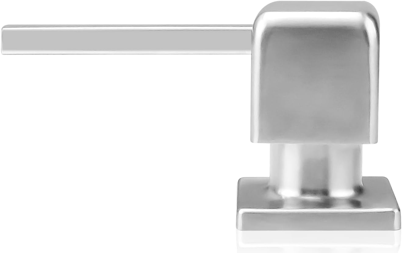 Built in Dish Soap Dispenser for Kitchen Sink, Lotion Dispenser Refill from The Top with Stainless Steel Pump Head 17 OZ Bottle Built in Countertop Under Sink, Brushed Nickel