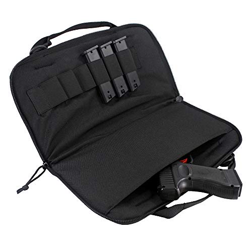 LIVIQILY Tactical Attache Pistol Case Shooting Range Handgun Bag Magazine Pouch for Gun
