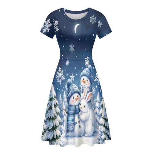 Image of POLERO Sunflower Dress for Women Floral Summer Dresses Short Sleeve Casual Sundresses Midi Dresses