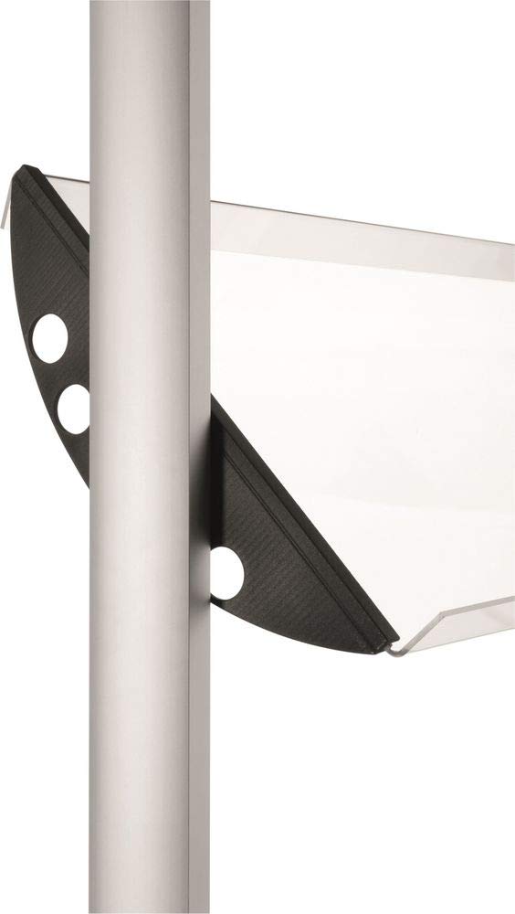 Prospektständer Floor Stand mit Acrylböden, für Format 4xA4, aluminium/glasklar