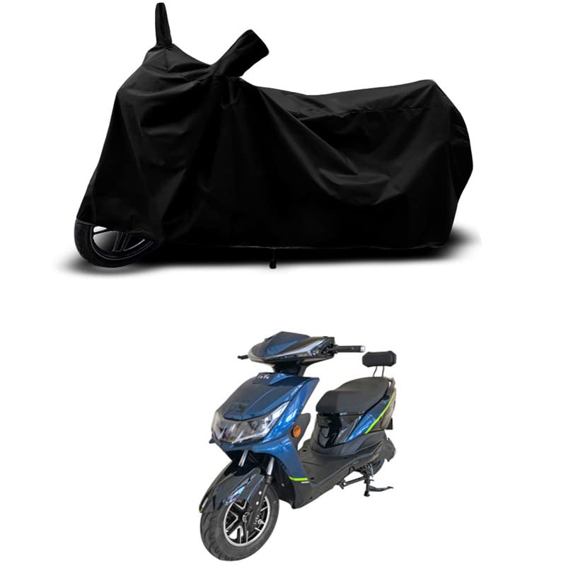 Image of 100% Scratchproof /UV-Rays /Heat Protection /Birds Dropping /Water Resistant /Dust Proof /Waterproof /Full Bike Scooty Two Wheeler Body Cover Compatible for EeVe Soul All Varients[Black]