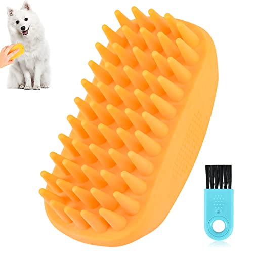Dog Silicone Bath Brush and Grooming Brush, Massage Comb Easy to Clean, Pets Cats Shampoo Brush