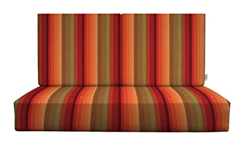 RSH DECOR: Deep Seating Foam Loveseat Cushion Set | 46” x 26” Loveseat | Sunbrella Performance Fabric | Outdoor Foam Settee and Back Cushions for Patio Furniture | Astoria Sunset