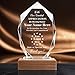 Personalized Crystal Trophy Award with Wood Base - Customized Engraved Text and Logo on Glass Plaque - Appreciation Gift for Employees,Coworker,Boss,Retirement Recognition,Thanks Gifts (Appreciation)
