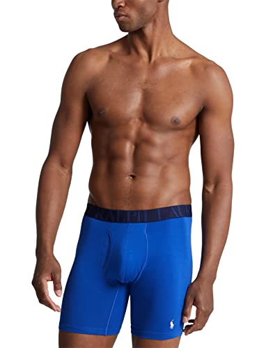 Image of POLO RALPH LAUREN Underwear Boxer Brief, 3-Pack, Stretch Classic Fit, Moisture Wicking Pouch, Regular, Trunk & Long Leg