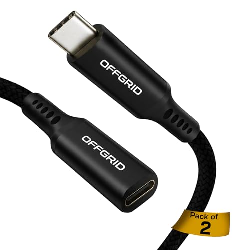 OFFGRID USB Data Blocker – USB-C Data Protection Adapter for Secure Charging, Juice Jacking Prevention, Compatible with Smartphones, Tablets, Laptops, Travel Privacy Accessory - 2-Pack