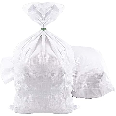 FAATCOI 100 Packs 18 x 30 inches Empty Sand Bags, Heavy Duty Woven Polypropylene White Sandbags UV Protection Earth bags for Flood Protection Industrial Construction Photography Cover