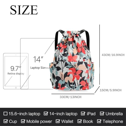 Image of MOCA Drawstring Gym Sports Backpack Lightweight Multipurpose Daypack Travel School College Daily Storage Carry Suitable Men Women Kids Adults Fitness Accessory