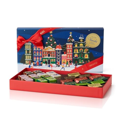 Venchi, Caja de Navidad con Creminis & Gianduiotti Assortidos, con 'Avellana Piemonte', Edición Limitada, 246 Gr, Sin Gluten, Sin Colorantes ni Conservantes, Idea de Regalo