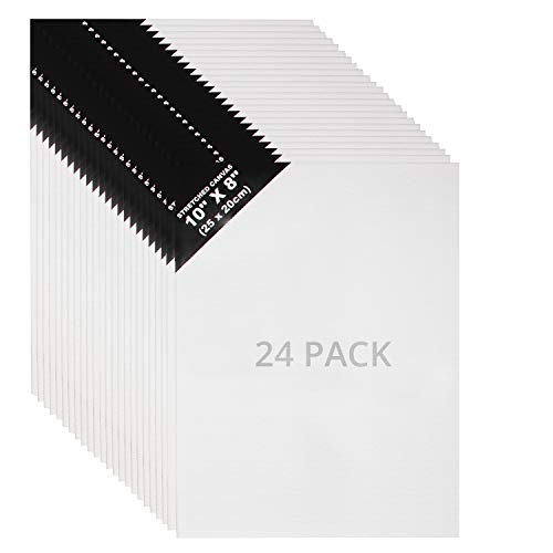 Lienzos (24 Piezas) - L25 x W20cm Set Lienzos para Arte - 3mm de Espesor Panel de Lienzo para Pintar - Lienzo en Blanco para Obras de Arte - Lienzos para Oleo, Pintura Acrílica