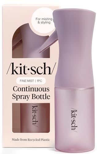 Image of Kitsch Continuous Spray Bottle for Hair – Fine Mist Water Mister & Water Spray Bottle – Recycled Hair Spray Bottle – Spray Bottles for Cleaning, Styling, Plants & More – Sheer Violet, 150ml