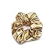 AiKoch Frauen Kunstleder Elastische Haargummis Mädchen Haarband Seil Pferdeschwanz Halter Scrunchie Gold Schwarz Stirnbänder Zubehör Beautiful (Color : Gold)