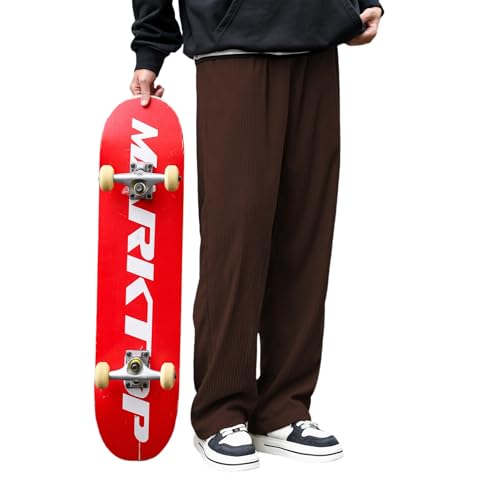 Zando Men's Corduroy Pants Jogger Baggy Cargo Pants Vintage Wide Leg Pants Casual Pants with Pockets Y2K Streetwear Pant