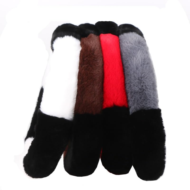 Auto stuurhoes Voor Winter Korte Pluche Auto Stuurhoes Warm Antislip Eenvoudige Mooie Praktische Accessoires (Color : 1