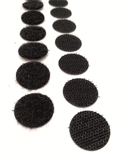 Image of Hook and Loop Self Adhesive Back Coin Fasteners, 19 mm Color Black (100 Set)