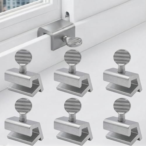 12 Pack Window Locks for Up and Down Windows, Aluminum Adjustable Sliding Window Stopper Safety Locks for Horizontal