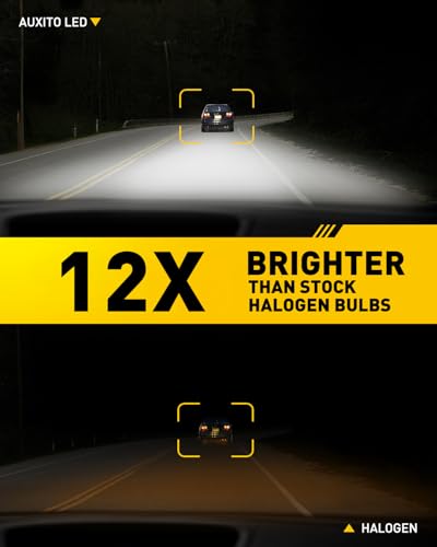 Image of AUXITO H4 LED Bulbs 9003 HB2 Hi /Low Beam, 6500K Cool White Bright Lights, Plug and Play, Sleek & Futuristic Glow, Pack of 2