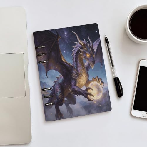 Cuaderno A5 de hojas sueltas recargable con cubierta duradera Fantasy Dragon 5