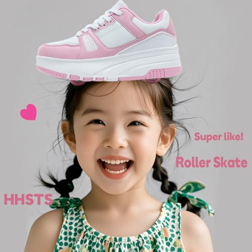HHSTS Roller Skate Shoes for Kids Boys Girls Upgraded Fashion Sneakers with Detachable 4-Wheels for Kid Sport Shoes Christmas Birthday Gifts2