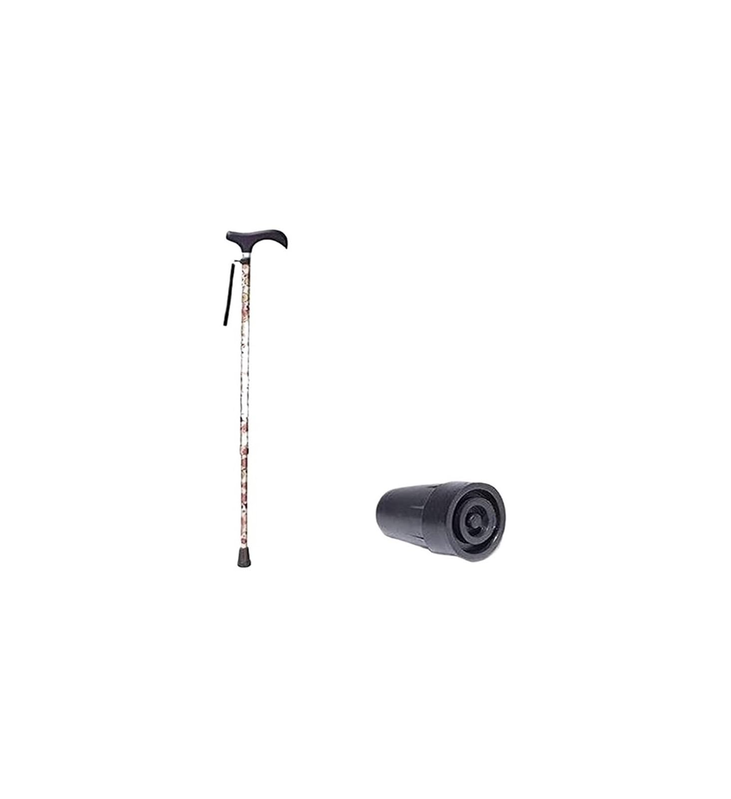 Laska, Laska ze stopu aluminium, regulowana, 67-90 cm, klonowy uchwyt, gumowa podstawa, wielokolorowy)(Select Colour Name)