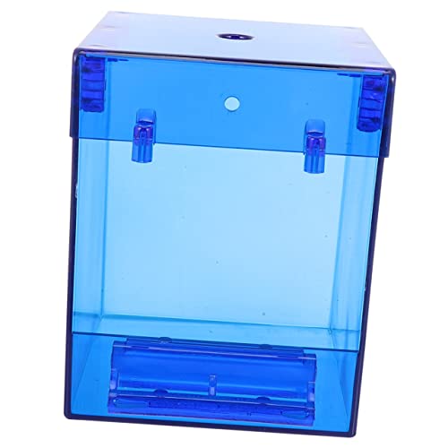 Kisangel Box Parrot Bath Box Outdoor Bird Bath Budgie Bath Shower Bird Bath Bowl Container Pet Bathtub for Birds Baths Indoor Bird Tub Parakeets Hanging Little Bird Blue Acrylic