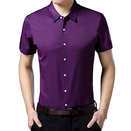 Chemise de fête de vacances à séchage rapide style Aloha violet imprimé été