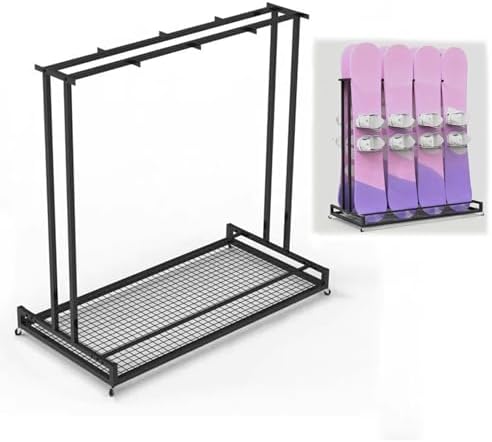 Free Standing Ski & owboard STO Rack | Movable Indoor nizer for Ga, Shed, Home | Space-Saving Display Solut | & Slish Design