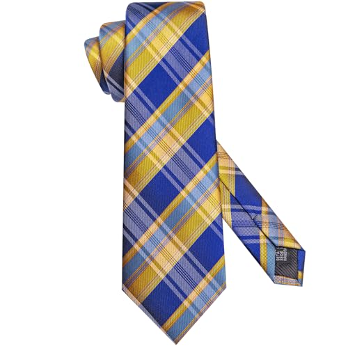Image of Hi-Tie Men's Silk Ties Formal Woven Classic Necktie Pocket Square Cufflinks Lapel Pin Set Wedding Business