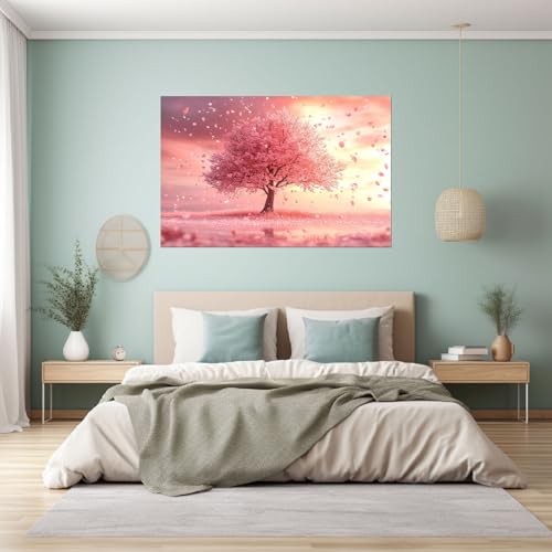 Tableau cerisier fleurs éparpillées pour illuminer un salon - 4