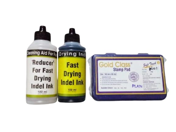 Gold Class Fast Drying Anti-Freeze Batch Coding Ink – Black | Professional Acrylic Ink (1oz) with Thinner/Reducer (100ml) & 1 PAD | Ideal for Marking & Coding