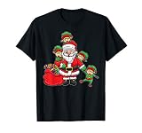 Weihnachtsmann mit seinen Elfen - Kleine lustige Helferlein T-Shirt