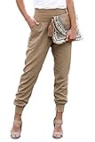 Womens Sweatpants Novelty Casual High Waisted Loose Fitting Jogging Jogger Pants Khaki M