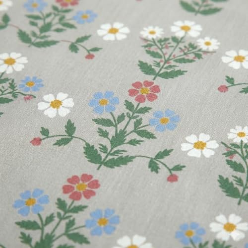 Image of DECOMIZER 240 TC Microfiber Soft Cotton Printed Single Bed Bedsheet for Diwan Bed, Size 60 Inches X 90 Inches, 152 X 230 cm with 1 Large Size Pillow Covers - GreyLeafFlower