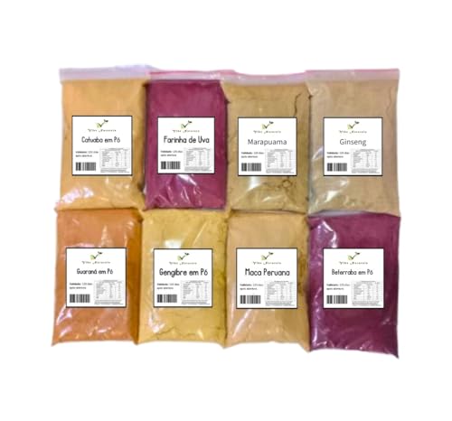Combo Energético Natural - Beterraba, Uva, Ginseng, Gengibre, Maca Peruana, Guaraná, Catuaba, Marapuama