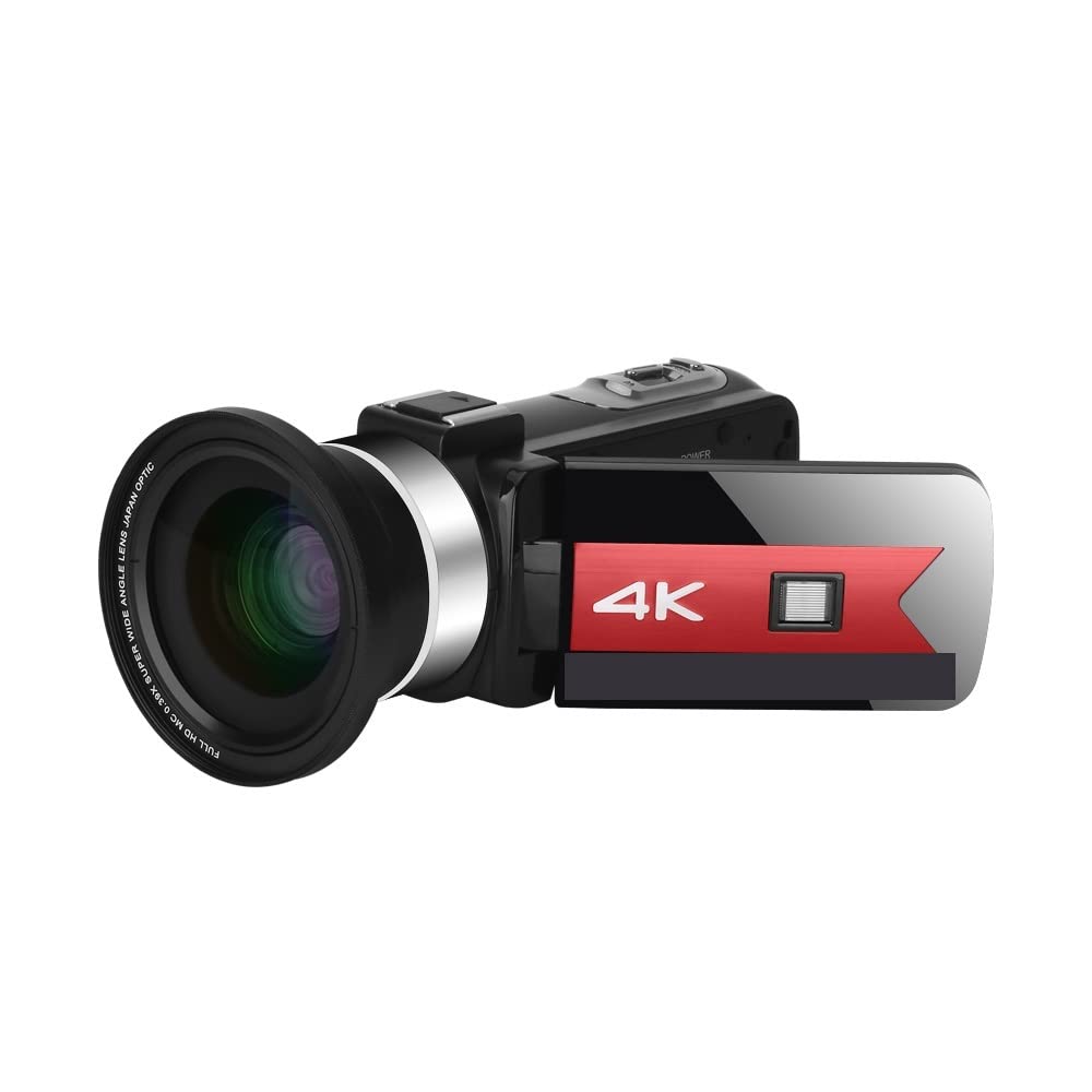 CVFRDD 56MP Video Camera 4K Vlog Camcorder For Live Stream Webcam Night Vision 16X Zoom Photography Digital Recorder(128G SD Card,With Lens)